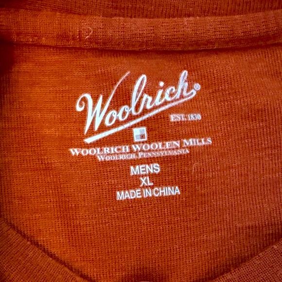 Men’s long sleeve Woolrich merino wool shirt size xl brick color 50% merino wool - Picture 4 of 5
